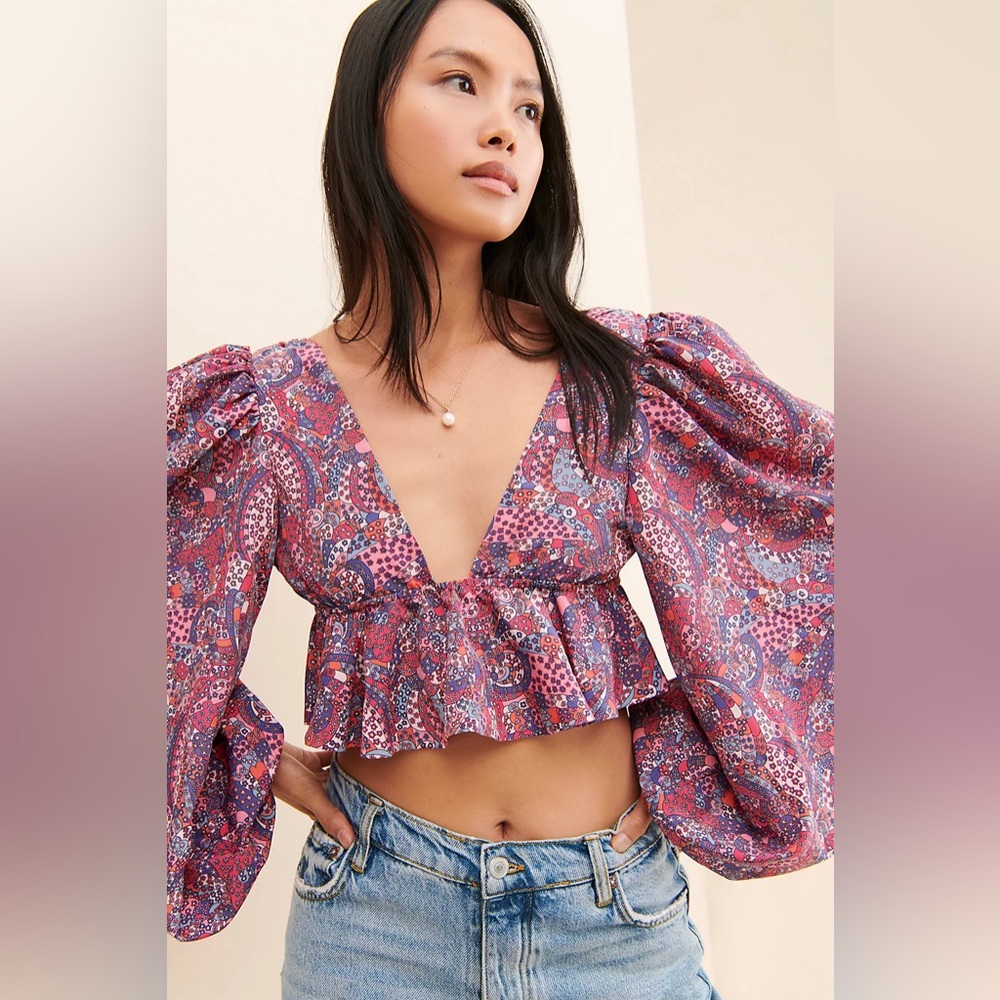 For Love And Lemons Tonya Crop Top Size XS NWT